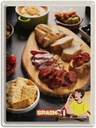 Blechschild 40x30 cm Spanien Wurst Urlaub Oliven Tomaten Gericht Bildmotiv Reisemotiv Abenteuer Reisen Europa