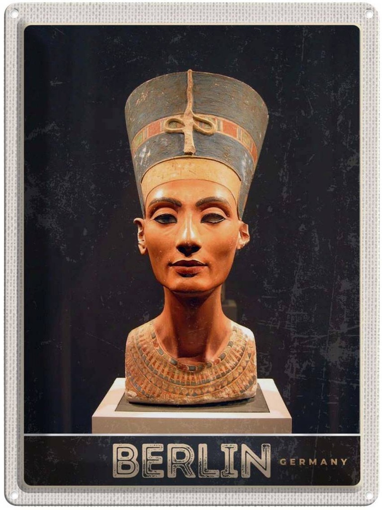Blechschild 40x30 cm Berlin Deutschland Museum Pharao Bildmotiv Reisemotiv Abenteuer Reisen Urlaub