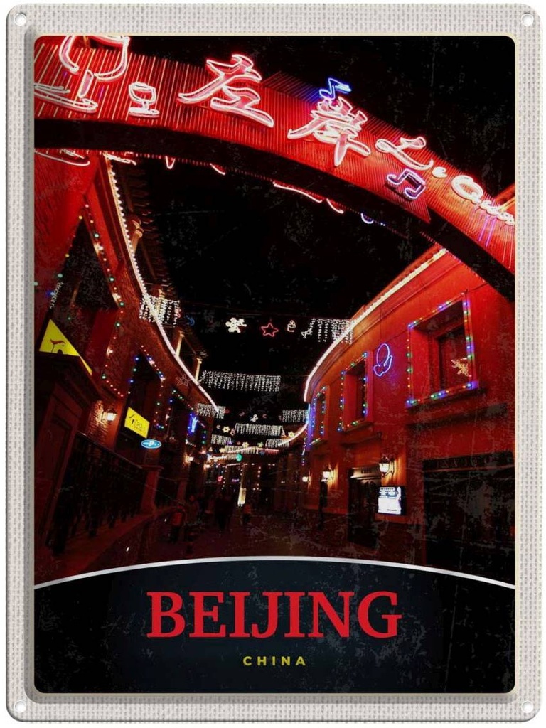 Blechschild 40x30 cm China Asien Beijing Stadt Weihnachten Bildmotiv Reisemotiv Ostern Gruß