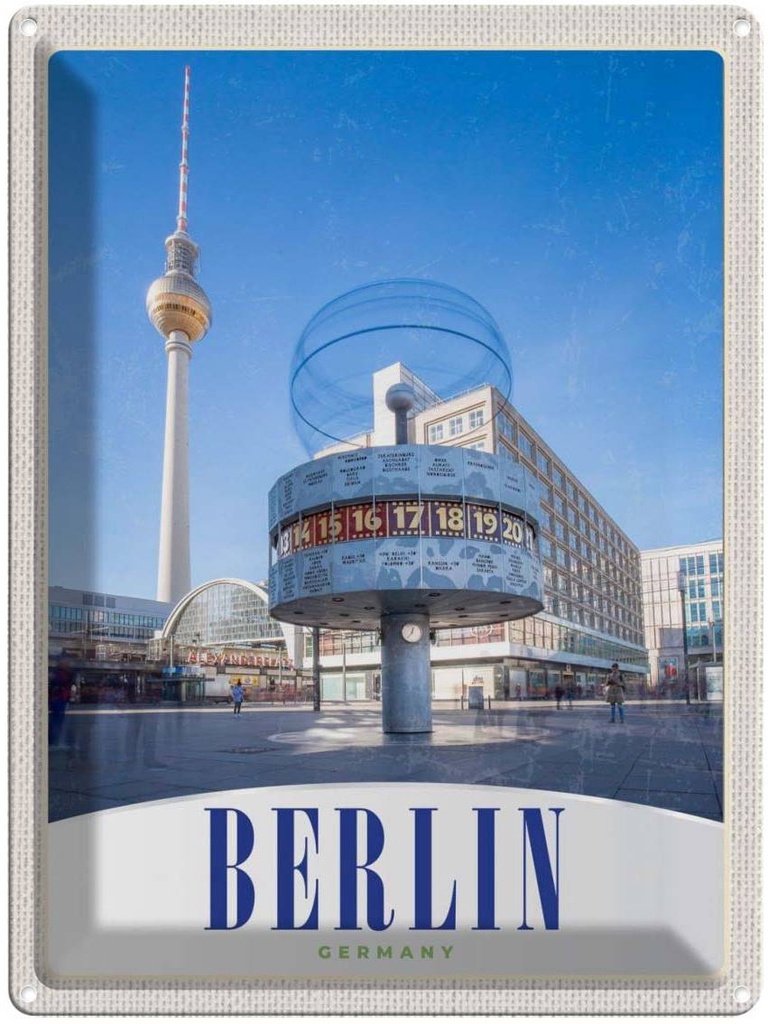 Blechschild 40x30 cm Berlin Deutschland Alexanderplatz Bildmotiv Reisemotiv Abenteuer Reisen Urlaub
