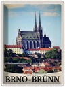 Blechschild 40x30 cm Brno-Brünn Tschechien Stadt Kirche Bildmotiv Reisemotiv Abenteuer Reisen Europa Urlaub