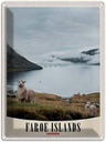 Blechschild 40x30 cm Dänemark Faroe Urlaub Island Schaf Bildmotiv Reisemotiv Abenteuer Reisen Straße Stadt