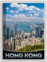 Blechschild 40x30 cm Hong Kong City Wolkenkratzer Hochhaus Bildmotiv Reisemotiv Abenteuer Reisen Urlaub
