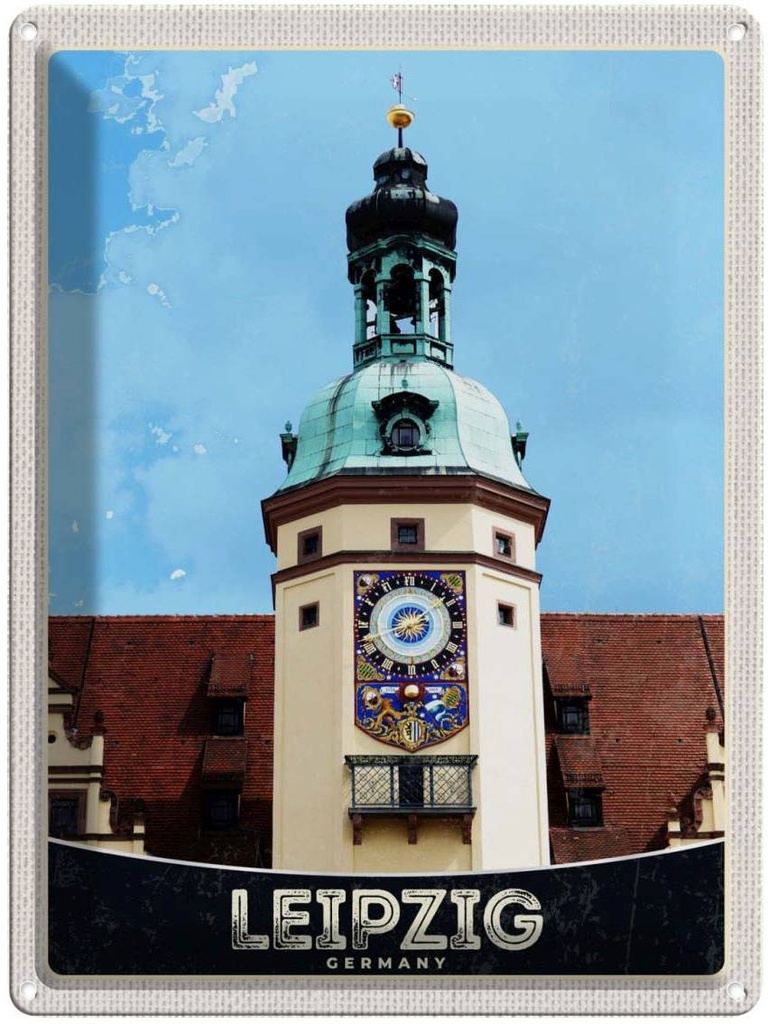 Blechschild 40x30 cm Leipzig Deutschland Kirche Stadttour Bildmotiv Reisemotiv Abenteuer Reisen Europa Urlaub