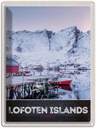 Blechschild 40x30 cm Lofoten Island Urlaub Norwegen Winter Schnee Bildmotiv Reisemotiv Abenteuer Reisen Europa
