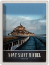 Blechschild 40x30 cm Moint Saint Urlaub Michel Frankreich Burg Bildmotiv Reisemotiv Abenteuer Reisen Europa