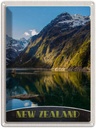 Blechschild 40x30 cm Neuseeland Meer Gebirge Natur Bildmotiv Reisemotiv Abenteuer Reisen Urlaub