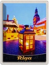 Blechschild 40x30 cm Riga Lettland Weihnachten Ostern Gruß Laterne Bildmotiv Reisemotiv Abenteuer Reisen Europa Urlaub