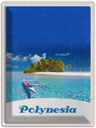 Blechschild 40x30 cm Polynesien Trauminsel Australien Boot Bildmotiv Reisemotiv Abenteuer Reisen Urlaub