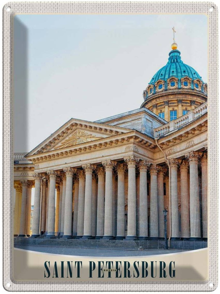 Blechschild 40x30 cm Saint Petersburg Russland Kirche Bildmotiv Reisemotiv Abenteuer Reisen Urlaub