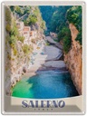 Blechschild 40x30 cm Salerno Insel Urlaub Natur Boot Strand Sonne Bildmotiv Reisemotiv Abenteuer Reisen