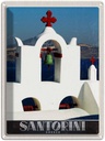 Blechschild 40x30 cm Santorini Innsel Urlaub Meer Kreuz Kirche Bildmotiv Reisemotiv Abenteuer Reisen Europa