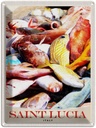 Blechschild 40x30 cm Saint Lucia Urlaub Italien Europa Fische Bildmotiv Reisemotiv Abenteuer Reisen