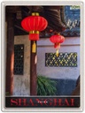 Blechschild 40x30 cm Shanghai Asien China rote Laterne Bildmotiv Reisemotiv Abenteuer Reisen Urlaub