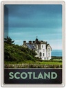 Blechschild 40x30 cm Schottland Europa Urlaub Natur Wiese Haus Bildmotiv Reisemotiv Abenteuer Reisen
