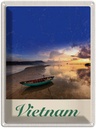 Blechschild 40x30 cm Vietnam Asien Boot Meer Natur Bildmotiv Reisemotiv Abenteuer Reisen Urlaub