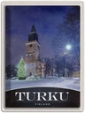 Blechschild 40x30 cm Turku Finnland Urlaub Kirche Schnee Winter Bildmotiv Reisemotiv Abenteuer Reisen Europa