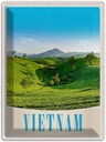 Blechschild 40x30 cm Vietnam Natur Wiese Ackkerbau Bäume Bildmotiv Reisemotiv Abenteuer Reisen Urlaub