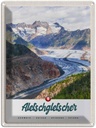 Blechschild 40x30 cm Aletschgletsch Schweiz Gebirge Winter Bildmotiv Reisemotiv Abenteuer Reisen Urlaub