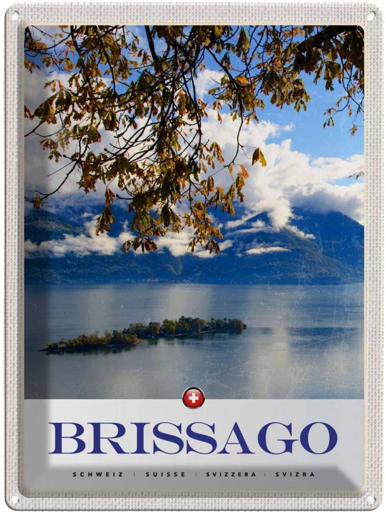 Blechschild 40x30 cm Brissago Schweiz Natur Wald Bildmotiv Reisemotiv Abenteuer Reisen Europa Urlaub