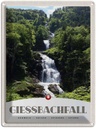 Blechschild 40x30 cm Giessbachfall Wasserfall Gebirge Natur Bildmotiv Reisemotiv Abenteuer Reisen Europa Urlaub