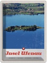 Blechschild 40x30 cm Insel Ufenau Urlaub Schweiz Häuser Natur Bildmotiv Reisemotiv Abenteuer Reisen Europa