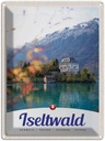 Blechschild 40x30 cm Iseltwald Schweiz Urlaub Europa See Natur Bildmotiv Reisemotiv Abenteuer Reisen