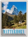 Blechschild 40x30 cm Matterhorn Schweiz Urlaub Wald Gebirge Schnee Bildmotiv Reisemotiv Abenteuer Reisen Europa