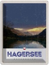 Blechschild 40x30 cm Hagersee Österreich Urlaub Europa See Wald Bildmotiv Reisemotiv Abenteuer Reisen