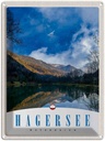 Blechschild 40x30 cm Hagersee Österreich Urlaub Europa Natur Wald Bildmotiv Reisemotiv Abenteuer Reisen