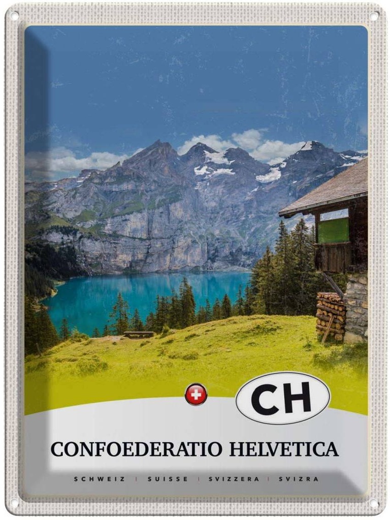 Blechschild 40x30 cm Confoederatio HelveticaNatur Bildmotiv Reisemotiv Abenteuer Reisen Urlaub