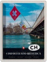 Blechschild 40x30 cm Confoederatio Helvetica Brücke Flagge Bildmotiv Reisemotiv Abenteuer Reisen Europa Urlaub