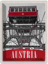 Blechschild 40x30 cm Österreich Gondeln rot Aussicht Bildmotiv Reisemotiv Abenteuer Reisen Europa Urlaub