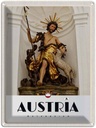 Blechschild 40x30 cm Österreich Skulptur Urlaub Jesud Gold Schaf Bildmotiv Reisemotiv Abenteuer Reisen Europa