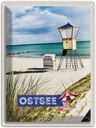 Blechschild 40x30 cm Ostsee Strand Rettungsschwimmer Bildmotiv Reisemotiv Abenteuer Reisen Europa Urlaub