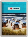 Blechschild 40x30 cm Ostsee Strankörbe Urlaub Meer Strand Natur Bildmotiv Reisemotiv Abenteuer Reisen Europa