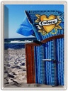 Blechschild 40x30 cm Ostsee Strandkorb Urlaub blau Meer Strand Bildmotiv Reisemotiv Abenteuer Reisen Europa