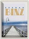 Blechschild 40x30 cm Seebad Binz Reisen Europa Urlaub Meer Strand Ebbe und Flut Bildmotiv Reisemotiv Abenteuer