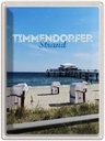 Blechschild 40x30 cm Timmendorfer Strand Strandkörbe Meer Bildmotiv Reisemotiv Abenteuer Reisen Europa Urlaub