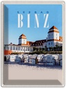 Blechschild 40x30 cm Seebad Binz Strandkörbe Strand Bildmotiv Reisemotiv Abenteuer Reisen Urlaub