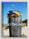 Blechschild 40x30 cm Travenmüde Schwimmbrille Schnuller Bildmotiv Reisemotiv Abenteuer Reisen Dekoration Urlaub