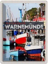 Blechschild 40x30 cm Warnemünde Ostseebad Urlaub Schiffe Boot Meer Bildmotiv Reisemotiv Abenteuer Reisen Europa