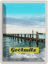 Blechschild 40x30 cm Grötmitz Meer StrandWellen Bildmotiv Reisemotiv Abenteuer Reisen Urlaub