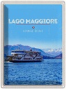 Blechschild 40x30 cm Lago Maggiore Europa Urlaub Schiff See Berge Natur Bildmotiv Reisemotiv Abenteuer Reisen
