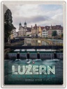 Blechschild 40x30 cm Luzern Schweiz Urlaub Fluss Altstadt Bildmotiv Reisemotiv Abenteuer Reisen Straße Stadt