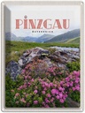 Blechschild 40x30 cm Pinzgau Österreich Urlaub Blumen Natur Berge Bildmotiv Reisemotiv Abenteuer Reisen Europa