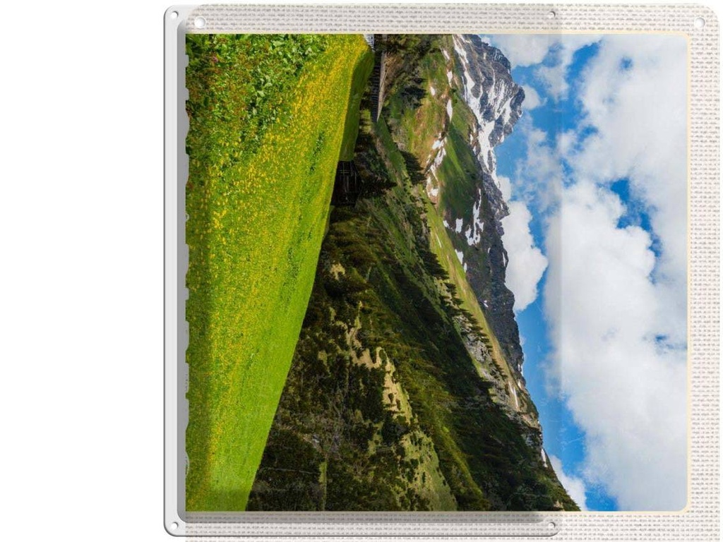 Blechschild 40x30 cm Vorarlberg Österreich Wälder Natur Bildmotiv Reisemotiv Abenteuer Reisen Europa Urlaub