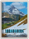 Blechschild 40x30 cm Vorarlberg Schnee Winterzeit Gebirge Bildmotiv Reisemotiv Abenteuer Reisen Europa Urlaub