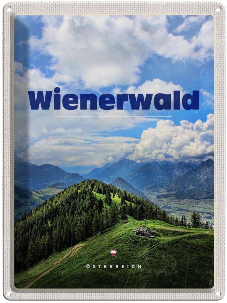 Blechschild 40x30 cm Wienerwald Österreich Wälder Natur Bildmotiv Reisemotiv Abenteuer Reisen Europa Urlaub