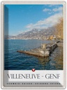 Blechschild 40x30 cm Villeneuve-Genf Schweiz Wanderung Bildmotiv Reisemotiv Abenteuer Reisen Europa Urlaub